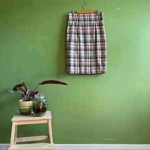Plaid pencil skirt